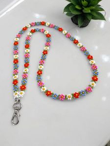 Modern Ethnic Floral Beaded Embroidery Customized <b>Lanyard</b> Handmade Fashion Accessory <b>for</b> Badge Holder and <b>Keys</b> - Product Image 4
