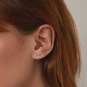 Pendientes de Diamantes Cultivados en Laboratorio con Corte Redondo en Forma de Pera, Oro Sólido de 14k y 18k, Engaste en Bisel, Minimalistas, para Uso Diario, Pequeños, Joyería Fina - Product Image 4