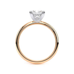 Anillo de Compromiso Solitario de Diamante Cultivado en Laboratorio con Corte Princesa en Oro Sólido de 14K, Chapado en Rodio, Clásico Cuadrado, para Aniversario o Boda - Product Image 6