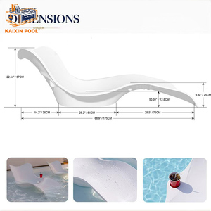 Tumbona de Lujo para Piscina de Hotel, Tumbona Subacuática, Tumbona de Fibra de Vidrio para Playa, Tumbona Blanca para Exteriores - Product Image 4