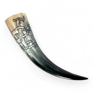 Natural <b>Drinking</b> Horn Mug Viking Style Handmade Beer Horn Cup Traditional Mead Tankard Rustic Scandinavian Barware Gift Item - Product Image 3