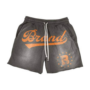 Ensemble d'été en coton doux imprimé à rayures par teinture réactive, avec logo personnalisé, coupe décontractée, short d'été, ensemble de détente - Product Image 4