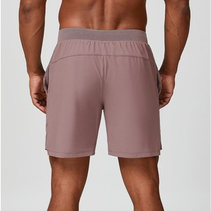 Shorts Bermuda gris pour hommes, à séchage rapide, avec cordon de serrage à la taille et poches, style décontracté, coupe mi-haute - Product Image 2