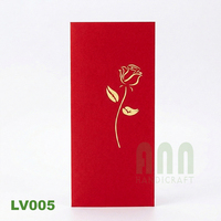 Carte d'invitation de mariage 3D pop-up faite à la main avec roses, pour couple, découpe personnalisée, impression sur mesure, boîte cadeau découpée en papier, anniversaire ANN