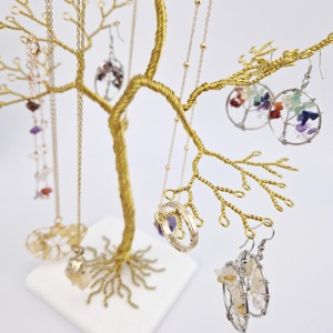 Wrought Tree Gold Finish Marble Base Jewelry Organizer For Home Decor And Accessory Organization Display Stand From India - Product Image 4