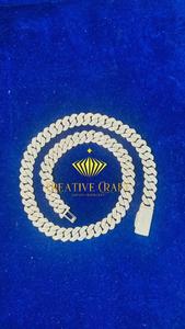 Collar de cadena cubana con moissanita brillante redonda de 12 mm, estilo hip hop, unisex, de plata de ley 925, joyería para fiestas de raperos, para amigos. - Product Image 3