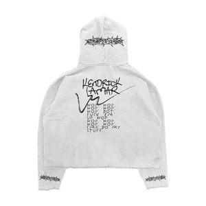Custom Printed <b>White</b> Zipper-Up <b>Hoodie</b> <b>Men</b> Hip Hop Streetwear Graphic Letter 100% Cotton Lightweight Breathable Quick Sweatshirt - Product Image 1