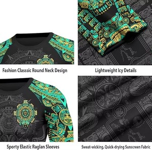 Custom Sublimation Breathable Quick Dry Rash Guard Men BJJ MMA <b>Compression</b> <b>Shirt</b> Fully Sublimated Long Sleeve Gym Training Wear - Product Image 5