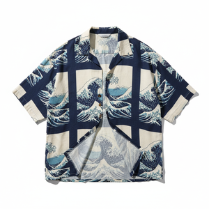 เสื้อเชิ้ตฮาวายพิมพ์ลายแฟชั่นลำลองฤดูร้อนแขนสั้นสำหรับผู้ชาย เสื้อชายหาดลายกราฟิกแบบกำหนดเอง - Product Image 1