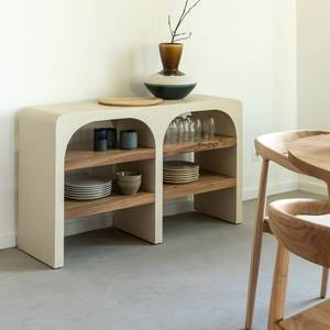 Mesa consola Vandana Elara Mira con acabado en madera efecto hormigón y madera de acacia - Product Image 1