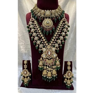 Ensemble de collier et boucles d'oreilles vintage plaqué or avec zircon, pour femmes, pour mariage, fiançailles, soirée, bijoux tendance - Product Image 1