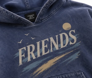 Sweat à capuche unisexe en coton lavé avec impression personnalisée, poche avant, coupe ample, style décontracté, vêtement d'automne - Product Image 2