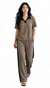 ชุดเซ็ตเสื้อโปโลแขนสั้นสีเบจ 2 in 1 สำหรับผู้หญิง ยี่ห้อ OneTen Apparel รุ่น Spring พร้อมแถบข้างตัวเสื้อ - Product Image 1