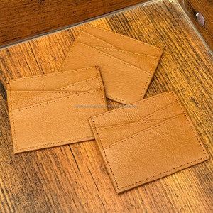 New Wholesale Minimalist Front Pocket RFID Blocking Men & Women Full Grain Genuine <b>Leather</b> ID Business Credit Card <b>Holder</b> Wallet - Product Image 4