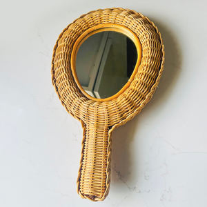 Espejos de mano hechos a mano de excelente calidad, buen precio, espejo de belleza de ratán de moda. - Product Image 1