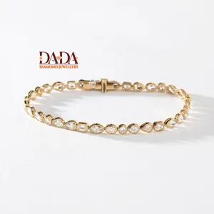 Elegante Pulsera de Diamantes Cultivados en Laboratorio con Corte Ovalado y Engaste de Bisel para Mujer, Joyería Fina Minimalista, Delicada Pulsera de Diamantes - Product Image 5