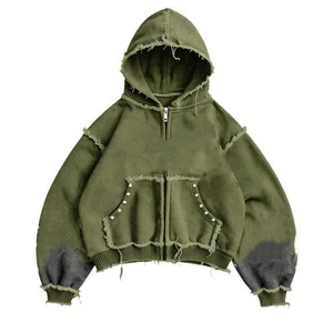 Sweat à capuche entièrement zippé pour l'hiver, 400 GSM, en polaire, impression numérique, streetwear personnalisé, service OEM, fournisseur en gros aux États-Unis - Product Image 2