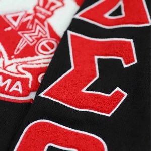 เสื้อสเวตเตอร์คอวี Delta Sigma Theta Sorority แบบสวมหัว - ลายตราสัญลักษณ์ - สีดำ/แดง เสื้อคาร์ดิแกนถักไหมพรมปักลายสีแดง แขนยาว สไตล์ Preppy - Product Image 3