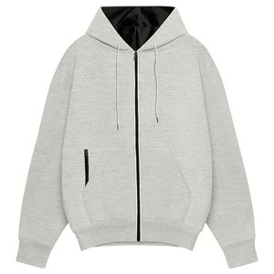 Sweat à capuche zippé personnalisé de haute qualité, double couche, épaules tombantes, en coton épais et surdimensionné pour l'hiver - Product Image 6