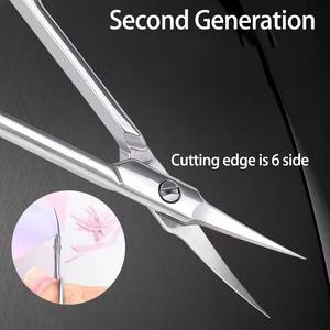 Ciseaux professionnels pour cuticules en acier inoxydable, lame droite et tranchante, outils de manucure multifonctionnels pour adultes, pour le nail art - Product Image 5