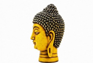 Modern Asian Zen <b>Religious</b> Buddha Head Metal Sculpture Decorative <b>Statue</b> for Home Office Desk Handcrafted Tabletop Ornament - Product Image 4