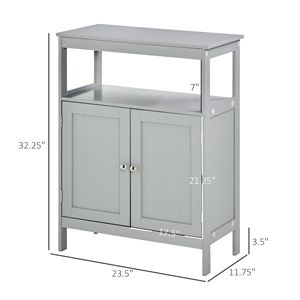 Mobiletto da Bagno Minimalista in Rattan Grigio e Legno, Armadietto Salvaspazio a Doppia Anta, Organizzatore Indipendente per Casa e Ospedale - Product Image 3