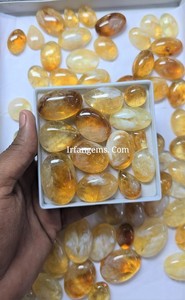 พลอยซิทรินคุณภาพสูงจากธรรมชาติ 100% ราคาขายส่ง พลอยซิทรินแบบคาโบชองทำมือ สำหรับทำเครื่องประดับพลอยซิทริน - Product Image 2