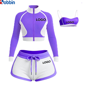 Ensemble 3 pièces tendance pour femme : survêtement d'été, veste et short de sport contrastants, style streetwear personnalisé – Nouvelle collection à succès - Product Image 6