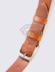 Cinturón de Cuero Genuino de Grano Completo Personalizado para Hombre, Estilo Vintage Casual, Hebilla Plateada Antigua, Fabricante de Ropa - Product Image 3