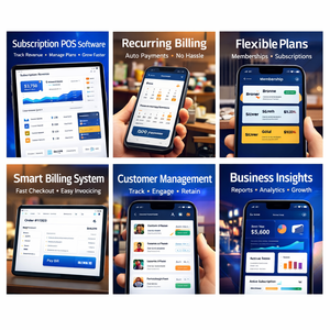 Smart Subscription Billing POS Software for Restaurants and Shops with Auto Renewals Payment Tracking Inventory Management - Product Image 1
