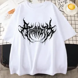 T-shirt rose gothique à col rond et manches courtes imprimé pour homme, coupe ample, 100 % coton tricoté, respirant, séchage rapide, style PUNK, devant uni - Product Image 3