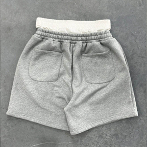 Pantalones Cortos de Algodón Grueso para Hombre, Color Gris Jaspeado, Diseño Personalizado, Cintura con Capas, Ropa Deportiva de Verano, Estilo Holgado, Venta al por Mayor - Product Image 5