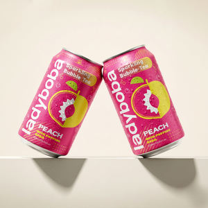 Thé Boba pétillant aromatisé B2B, pêche/raisin, canette de 310 ml, prêt à boire - Product Image 2