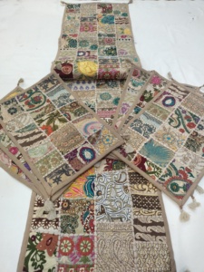 Handmade Embroidered Luxury Traditional Eco-Friendly Bohemian Place Mats Set Floral Plant 100% Cotton Anti-Slip <b>Table</b> <b>Runner</b> - Product Image 6