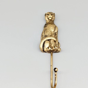 Gancho de pared de metal con forma de leopardo artístico, colgador decorativo elegante, adecuado para llaves, bolsos, toallas y decoración interior única para el hogar - Product Image 1