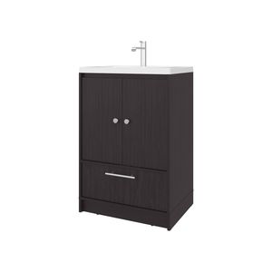 Mobile bagno freestanding Sinclair in Wengue con lavabo, due ante e cassetto inferiore - Product Image 5