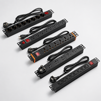 Kabinet Jaringan PDU 19 Inch 1U 8 Port Unit Distribusi Daya Universal untuk Rak Server Rak IT Baja SPCC DDP Kirim