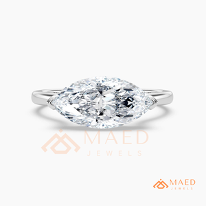 925 Sterling <b>Silver</b> Marquise Moissanite <b>Solitaire</b> <b>Ring</b> Lab Grown Diamond Bridal Jewelry Women USA Luxury - Product Image 5