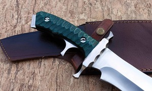 Cuchillo Bowie Personalizado OEM Hecho a Mano para Camping/Caza, Hoja Recta de Acero Inoxidable, Mango de Micarta, Punta de Clip de 3mm, No Ajustable, DIY - Product Image 2