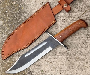Couteau de chasse professionnel Bowie A&M Enterprises en acier inoxydable, pointe tombante, 14 pouces, manche en bois, OEM - Product Image 1