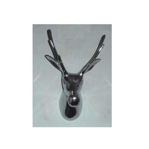 High Quality Cast Metal <b>Stag</b> <b>Head</b> Sculpture in Mirror Polish Also Available in Nickel Plating Wall Decor Home Decoration - Product Image 2