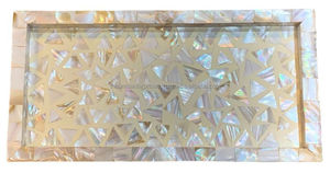 Plateau de nacre de luxe fait à la main belle conception d'incrustation de coquille pour offrir et servir - Product Image 5