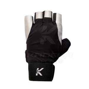 Light Weight Best Selling Pakistan Made Leather Half Finger Non-Slip Cycling Gloves with <b>Hook</b> and Loop Closure - Product Image 3