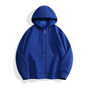 Sweat à capuche unisexe de luxe décontracté de haute qualité pour homme, avec cordon de serrage et fermeture éclair, broderie personnalisée, style vintage, en tissu épais - Product Image 1