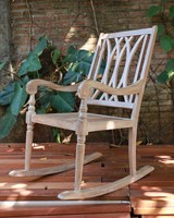 Fauteuil à bascule demi-cercle moderne en teck massif pour hôtel et usage extérieur
