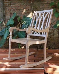 เก้าอี้โยกไม้สักแท้ทรงครึ่งวงกลมสำหรับใช้งานกลางแจ้ง - Product Image 5