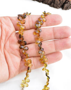 ลูกปัดพลอยทัวร์มาลีนหลากสีเหลืองธรรมชาติทรงลูกแพร์เหลี่ยมเพชรพลอย สำหรับทำเครื่องประดับชั้นดี - Product Image 5