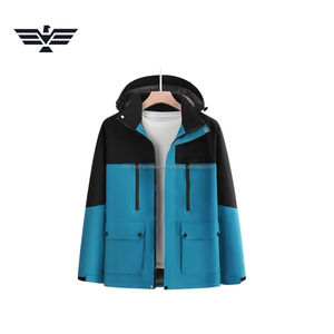 Veste coupe-vent décontractée pour homme, personnalisable avec logo, en toile color-block, col montant, imperméable, respirante, légère, pour l'extérieur, service OEM - Product Image 2