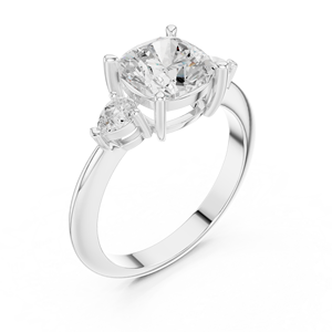 Anillo de Compromiso de Lujo para Mujer, Oro Amarillo de 14K, Corte Cojín de 3 CT con Diamante Cultivado en Laboratorio con Certificación IGI, para Aniversario o Boda - Product Image 5