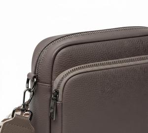 Women Leather Crossbody Bag Geometric <b>Strap</b> Zip Closure Minimalist Style Daily Use <b>Shoulder</b> Bag - Product Image 4